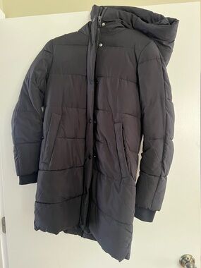 H&M Women's Black Hooded Puffer Coat